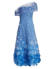 Meredith Floral One-Shoulder Cocktail Dress