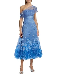 Meredith Floral One-Shoulder Cocktail Dress