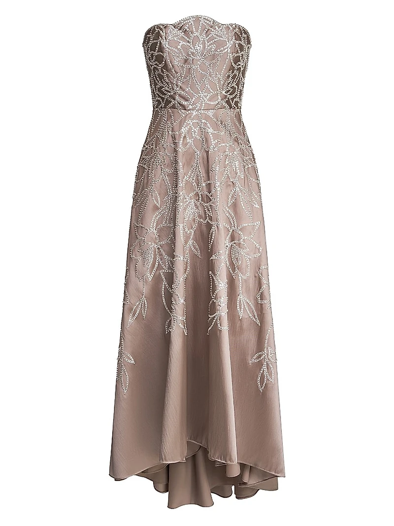 Pamela Embellished Mikado Strapless Gown