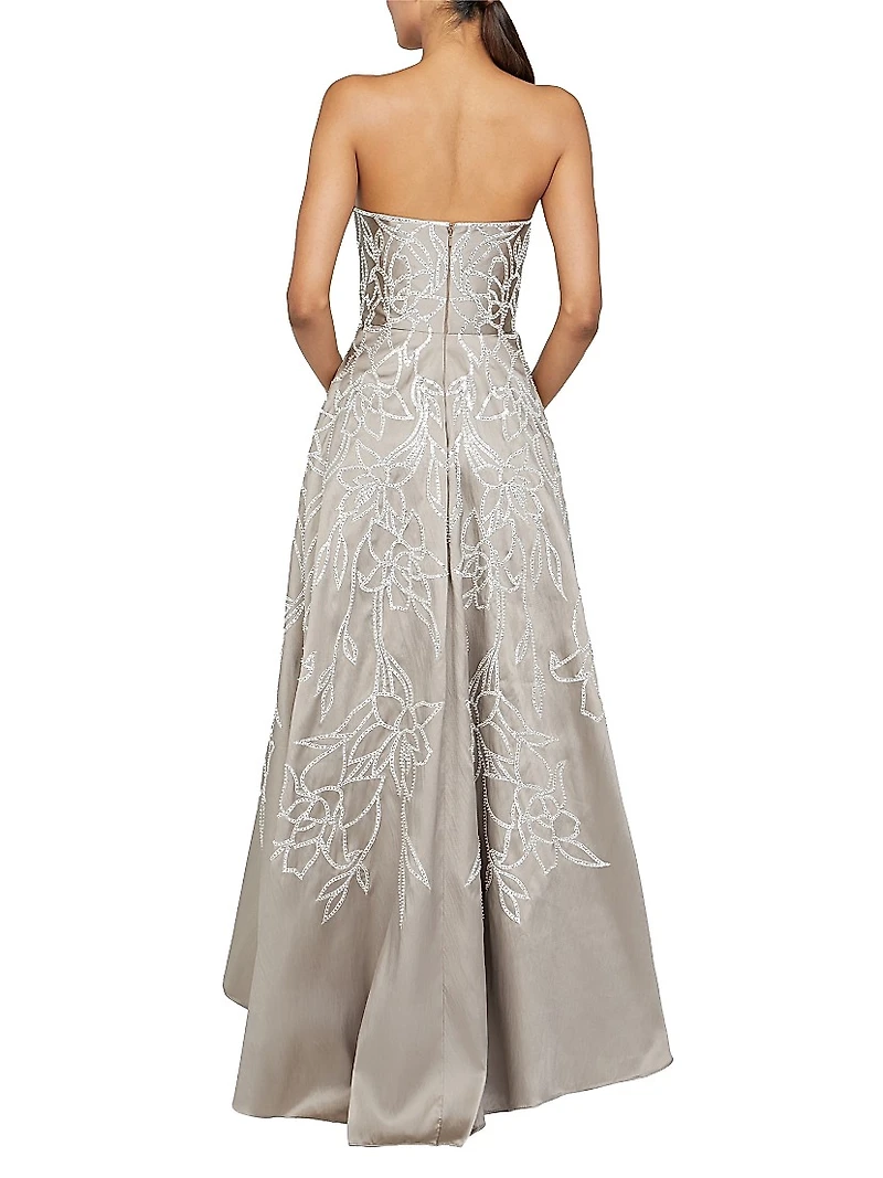 Pamela Embellished Mikado Strapless Gown