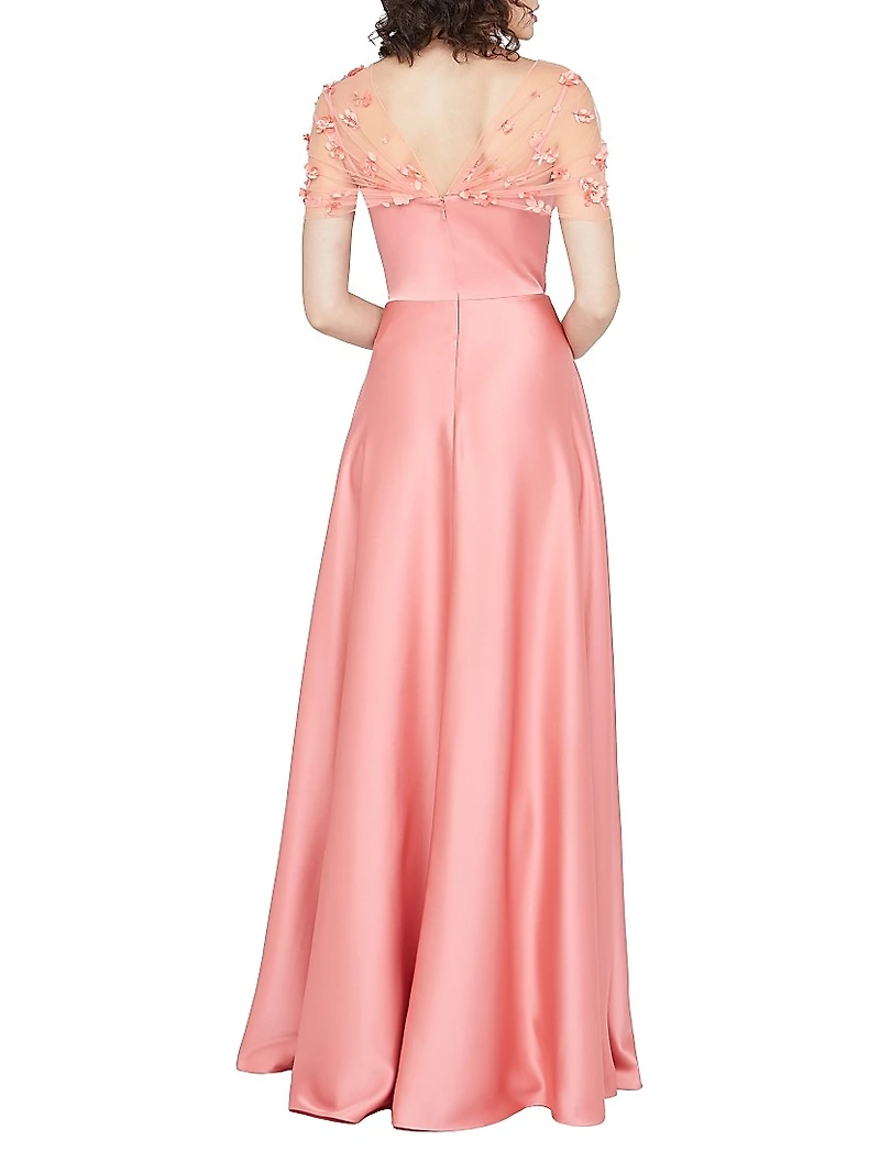 Luella Shawl Draped A-Line Gown