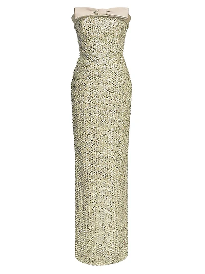 Lacie Sequined Column Gown