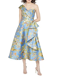 Dalia Floral One-Shoulder Cocktail Dress