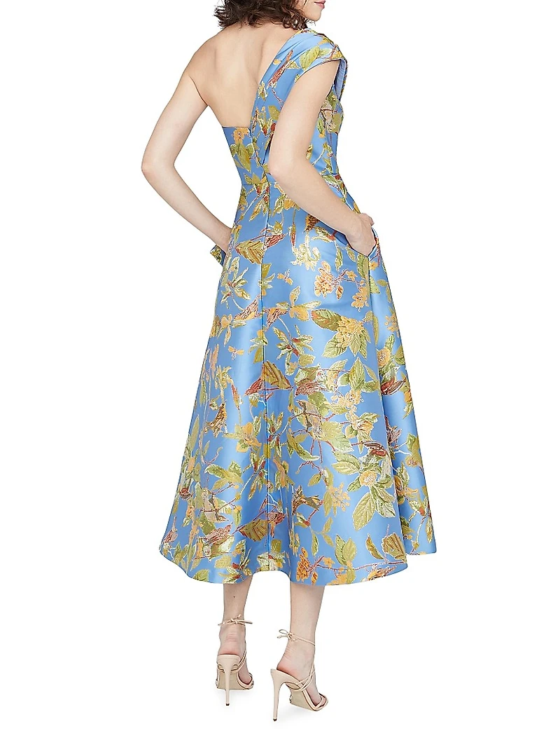 Dalia Floral One-Shoulder Cocktail Dress