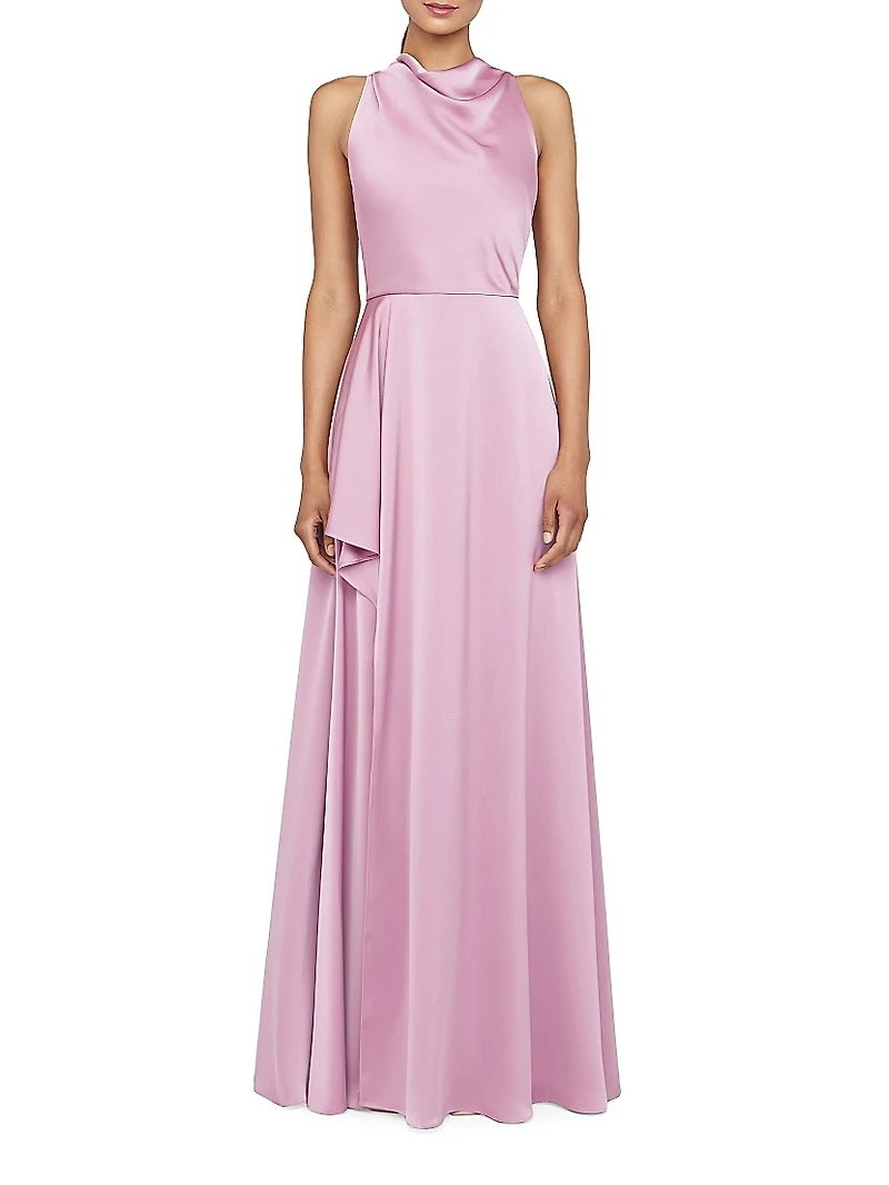 Amara Cowlneck Drape Gown