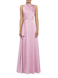 Amara Cowlneck Drape Gown