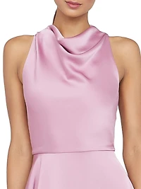 Amara Cowlneck Drape Gown