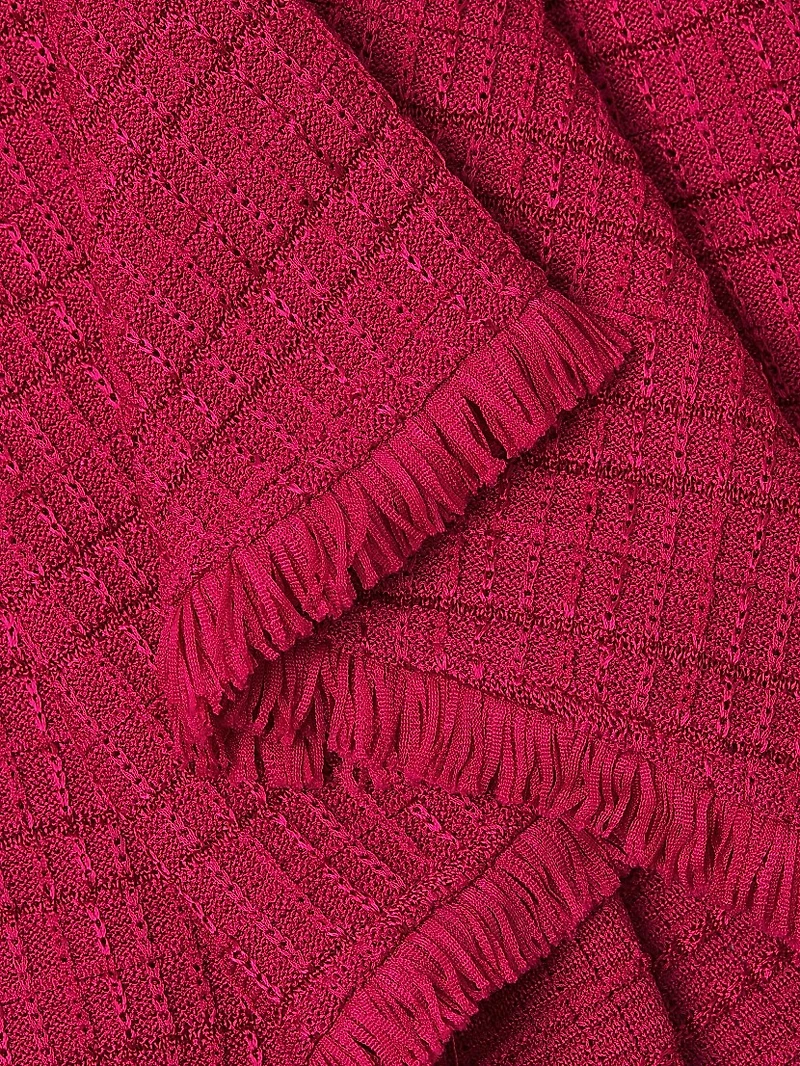 Tonal Textured Knit Modern-Fit Fit & Flare Midi-Dress