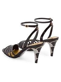 Ladycrush 85MM Patent Leather Sandals with Crystals