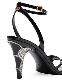 Ladycrush 85MM Patent Leather Sandals with Crystals