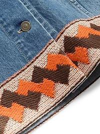 Denim Skirt with Jacquard Trims