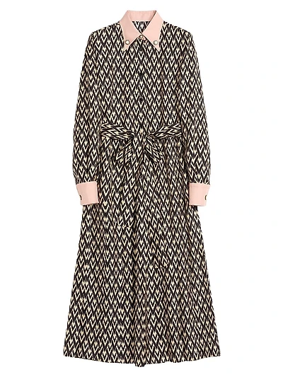 Twill Toute La V Midi Dress