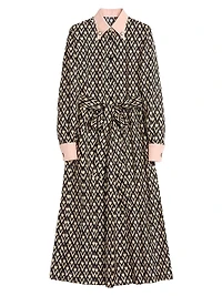 Twill Toute La V Midi Dress