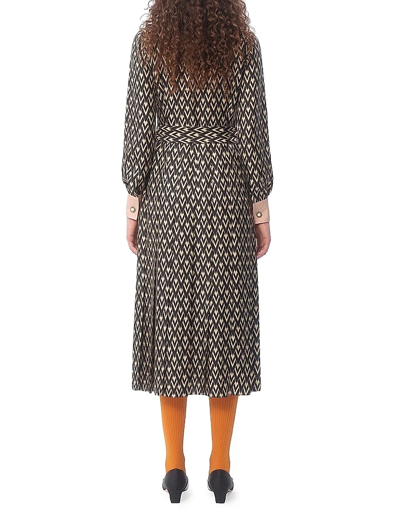 Twill Toute La V Midi Dress