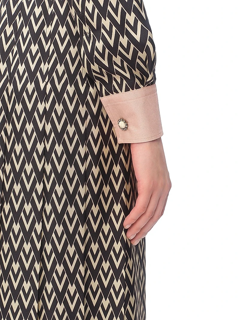 Twill Toute La V Midi Dress