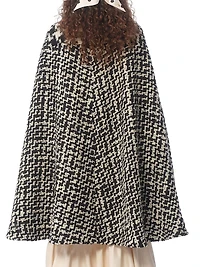 Geometric Tweed Cape