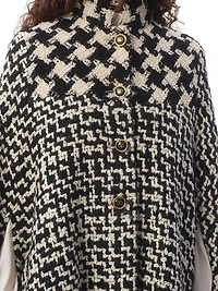 Geometric Tweed Cape
