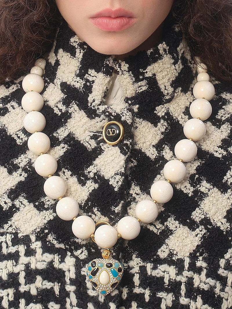 Geometric Tweed Cape