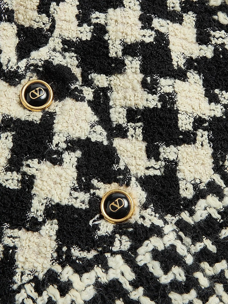 Geometric Tweed Cape