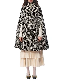 Geometric Tweed Cape