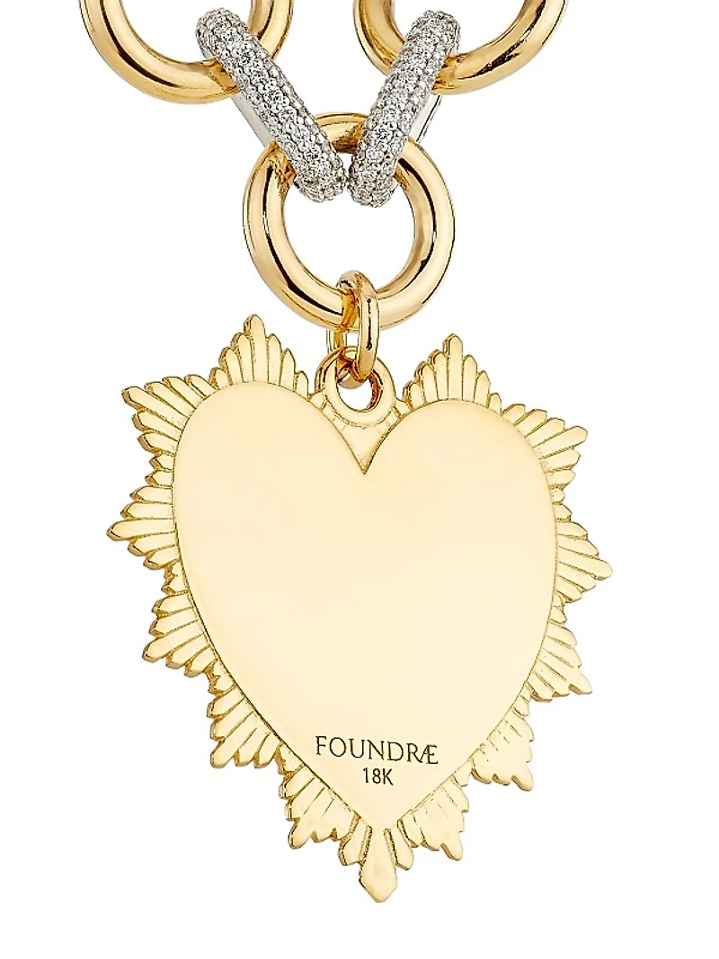 Heart Love Token Two-Tone 18K Gold & 1.81 TCW Diamond Charm Bracelet