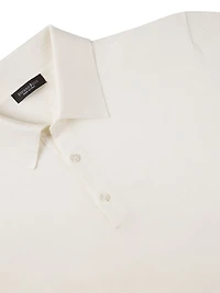 Silk Three-Button Polo Shirt