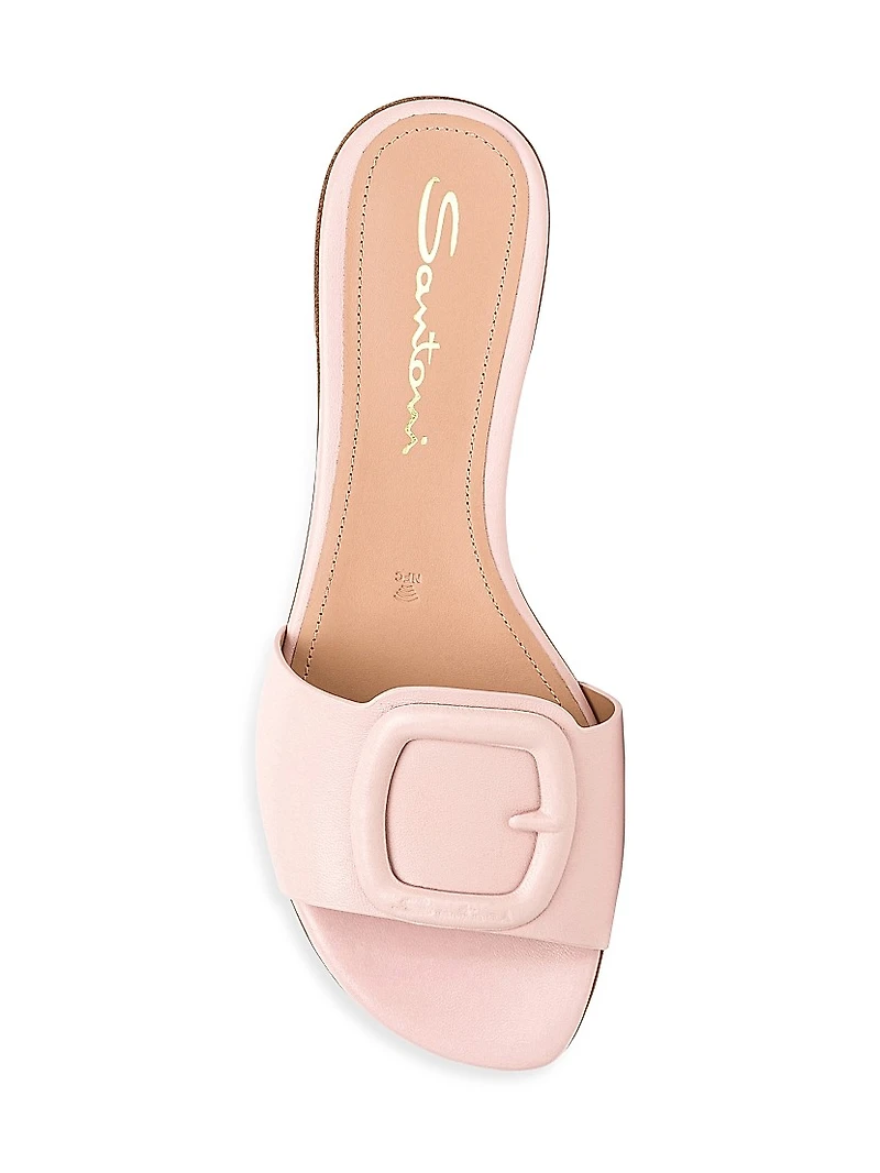 Marta Leather Slip-On Buckle Sandals