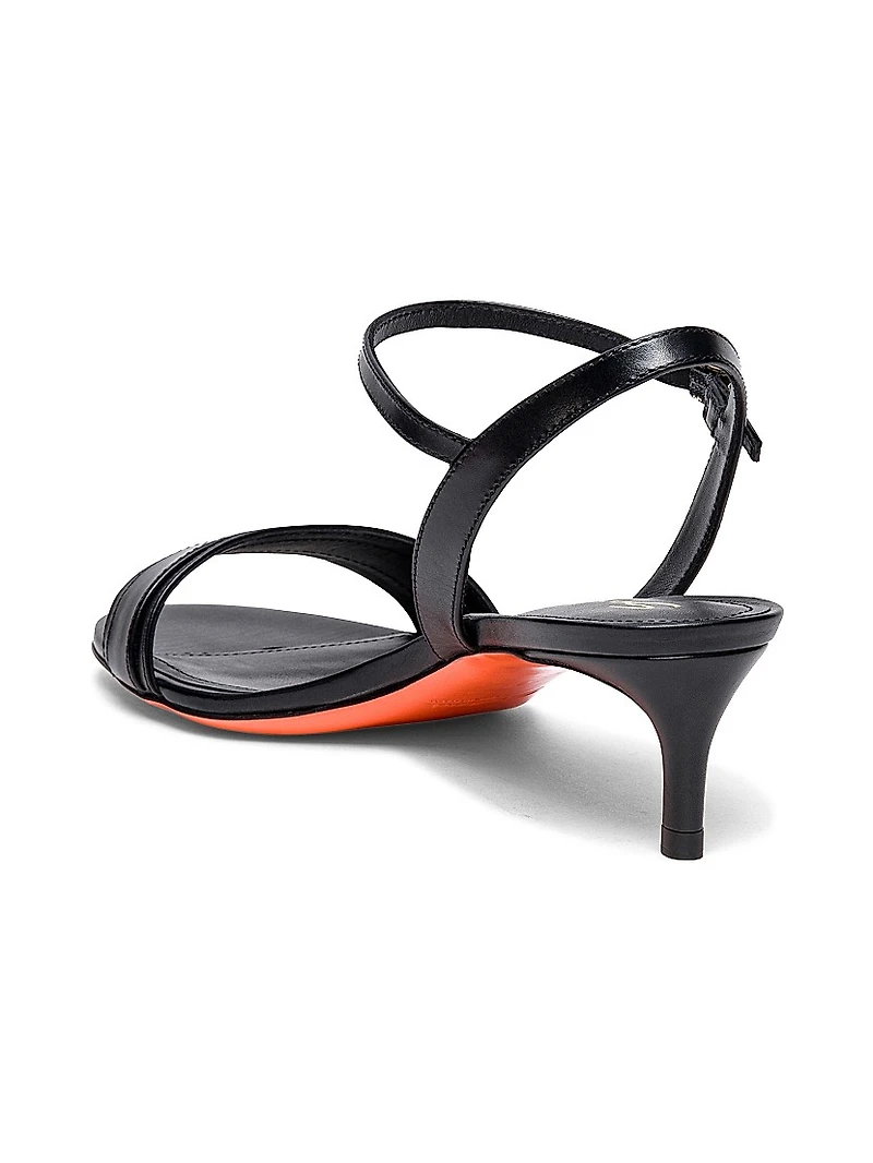 Sirolo 45MM Leather Kitten-Heel Sandals