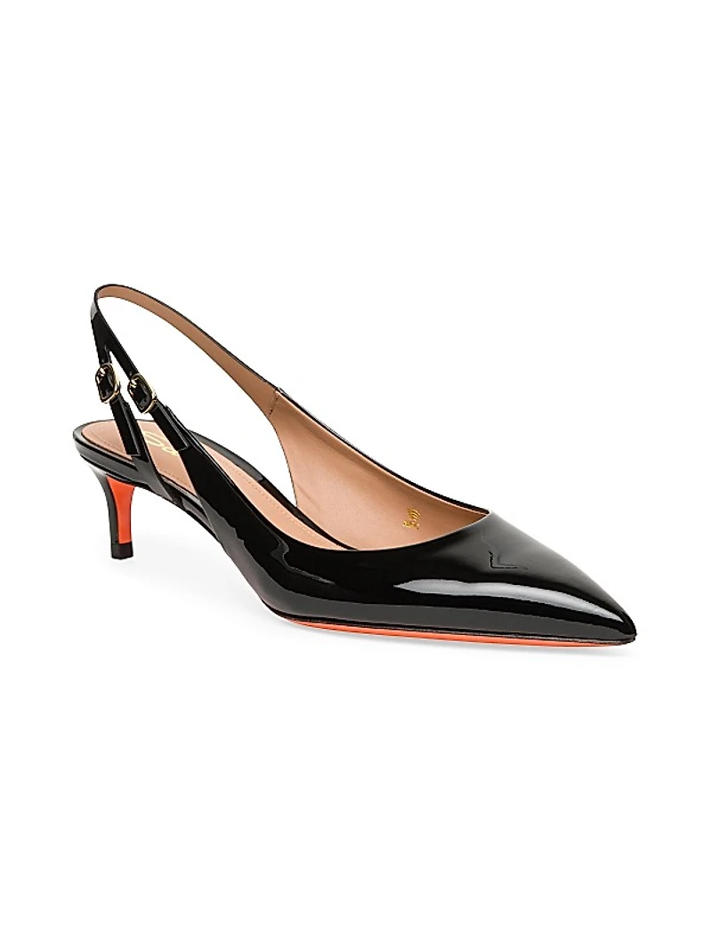 Audrey 45MM Patent Leather Kitten-Heel Pumps