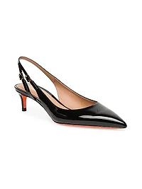 Audrey 45MM Patent Leather Kitten-Heel Pumps