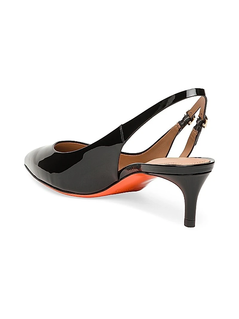 Audrey 45MM Patent Leather Kitten-Heel Pumps