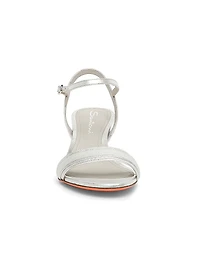 Sirolo 45MM Metallic Leather Kitten-Heel Sandals