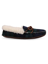 Yarmond Plaid Cotton & Shearling Slippers