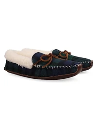 Yarmond Plaid Cotton & Shearling Slippers