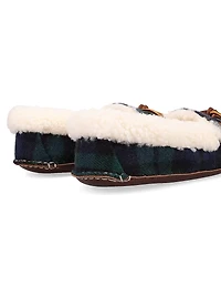 Yarmond Plaid Cotton & Shearling Slippers