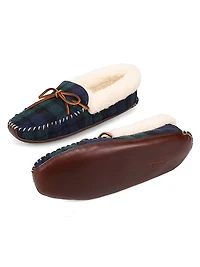 Yarmond Plaid Cotton & Shearling Slippers