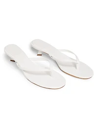 Carolyn Leather Kitten-Heel Sandals