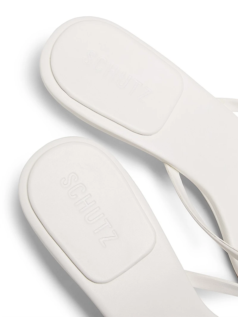 Carolyn Leather Kitten-Heel Sandals