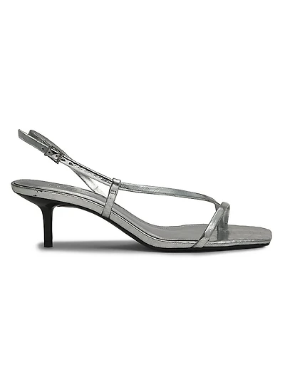 Heloise 55MM Metallic Leather Strappy Slingback Sandals