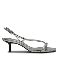 Heloise 55MM Metallic Leather Strappy Slingback Sandals