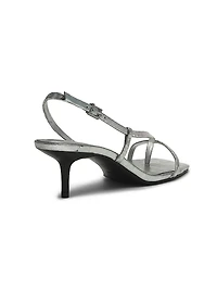 Heloise 55MM Metallic Leather Strappy Slingback Sandals
