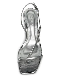 Heloise 55MM Metallic Leather Strappy Slingback Sandals