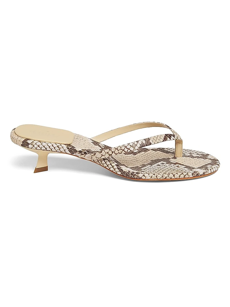 Carolyn Snake-Print Leather Sandals