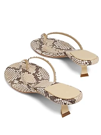 Carolyn Snake-Print Leather Sandals