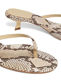 Carolyn Snake-Print Leather Sandals
