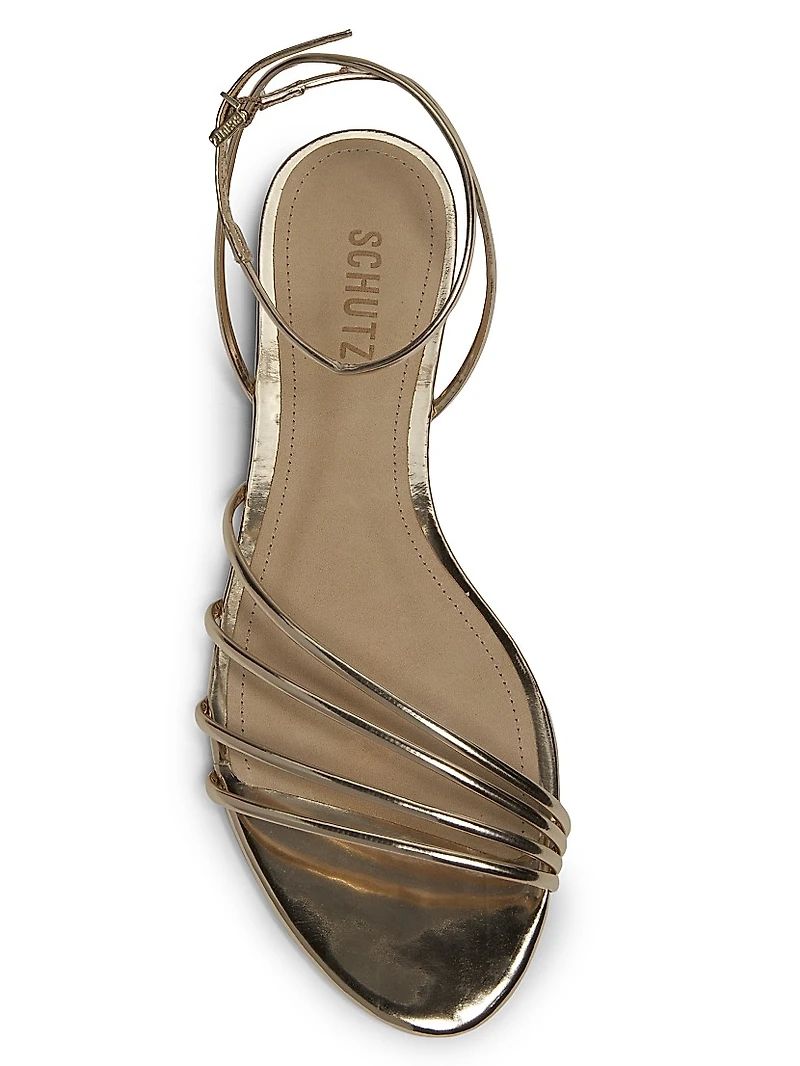 Inez Metallic Leather Flats