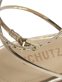 Inez Metallic Leather Flats