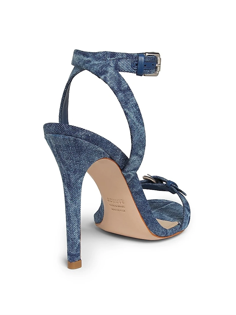 Aurora Denim High-Heel Sandals