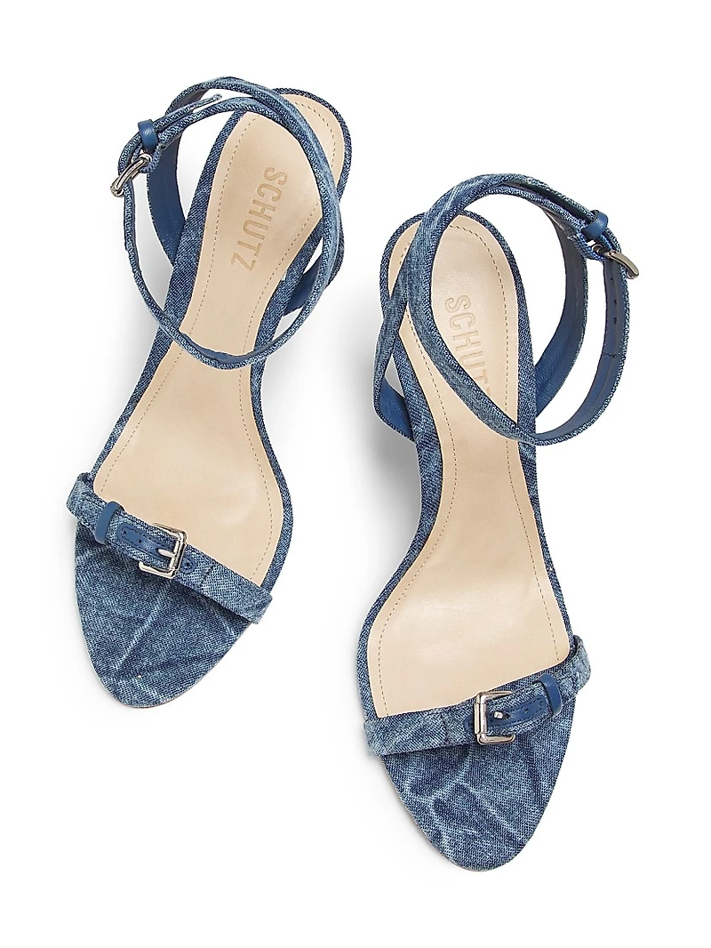 Aurora Denim High-Heel Sandals