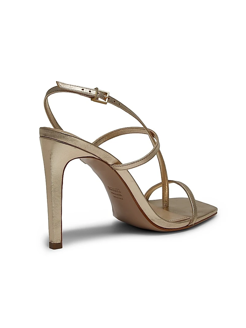 Heloise 100MM Metallic Leather Sandals